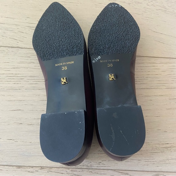 NWOB Equitare Pointed Toe Flats - Size 7, Dark Burgundy, Leather, Made in Spain - Picture 6 of 7